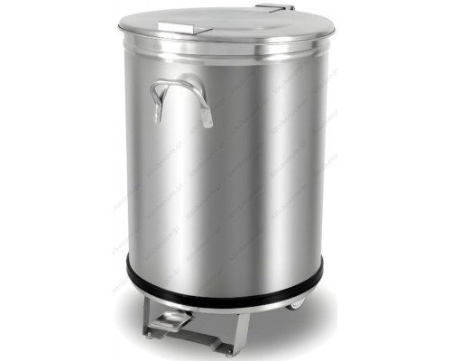 Τροχήλατος ΙΝΟΧ Κάδος Απορριμμάτων 50A με Πεντάλ