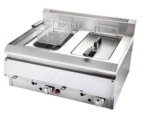 Επαγγελματική Φριτέζα Αερίου Διπλή 14 + 14  Λίτρων DIONE 2N VRETTOS Ελλάδος