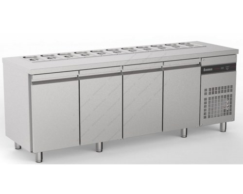 Saladette Refrigerated Counter-Cooler 224,2 x 70 cm 4 Doors ZGFP9999 ΙΝΟΜΑΚ Greece