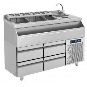 Ψυχόμενο Coctail Station - Ψυχόμενο Bar Station 139 εκ. με Λεκάνη Νερού & Rinser BRST_PS 139, BAMBAS Ελλαδος