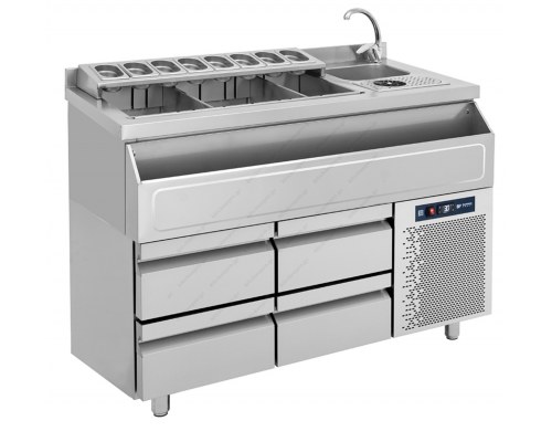 Ψυχόμενο Coctail Station - Ψυχόμενο Bar Station 139 εκ. με Λεκάνη Νερού & Rinser BRST_PS 139, BAMBAS Ελλαδος