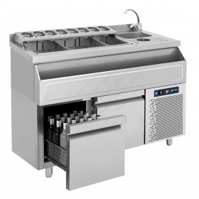 Ψυχόμενο Coctail Station - Ψυχόμενο Bar Station 139 εκ. με Λεκάνη Νερού & Rinser BRST_PSS 139, BAMBAS Ελλαδος