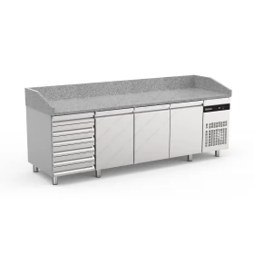 Refrigerator for Pizza with Granite 254 x 80 cm. PIZC888/ND/I/G INOMAK Greece