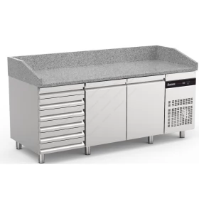 Refrigerator for Pizza with Granite 202 x 80 cm. PIZC88/ND/I/G INOMAK Greece