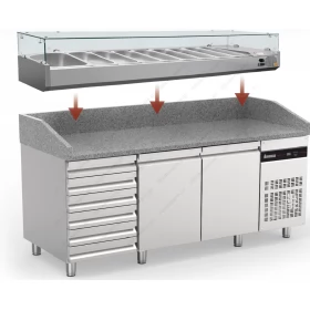 Refrigerator for Pizza with Granite 150 x 80 cm. PIZC88/I/G INOMAK Greece