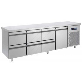 Επαγγελματικό Ψυγείο Πάγκος - Συντήρηση 239 x 70 εκ. 6 Συρτάρια GN 1/1 & 1 Πόρτα PG239 3S1P BAMBAS Ελλάδος