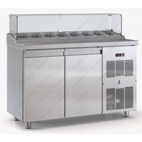 Επαγγελματικό Ψυγείο Τόστ - Σαλατών 135 x 70 εκ. 2 Πόρτες & Καπάκι GN 1/4 PSM13070BAR, INOX DOBROS Ελλάδος