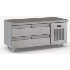 Επαγγελματικό Ψυγείο Πάγκος-Συντήρηση Χαμηλό 130 x 70 εκ. με 4 Συρτάρια GN 1/1 PSM13070SN/4SIR DOBROS INOX Ελλάδος