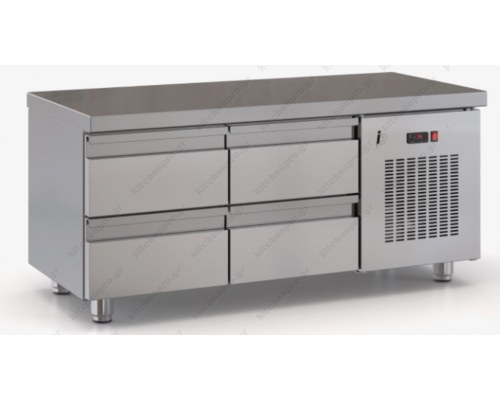 Refrigerated Counter - Cooler Low Height 130 x 70 cm 4 Drawers GN 1/1 PSM13070SN/4SIR DOBROS INOX Greece
