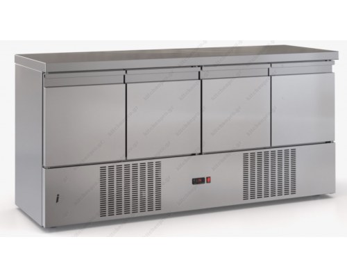 Επαγγελματικό Ψυγείο Πάγκος-Συντήρηση 180 x 60 εκ. με 4 Πόρτες GN 1/1 PSM18060DM DOBROS INOX Ελλάδος