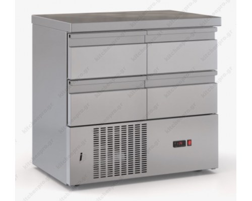 Επαγγελματικό Ψυγείο Πάγκος-Συντήρηση 90 x 60 εκ. με 4 Συρτάρια PSM9060DM/4SIR DOBROS INOX Ελλάδος