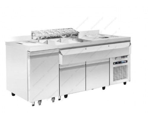 Refrigerated Coctail Station - Refrigerated Bar Station 179 cm with Sink BS RE 179M, NIKI INOX Greece