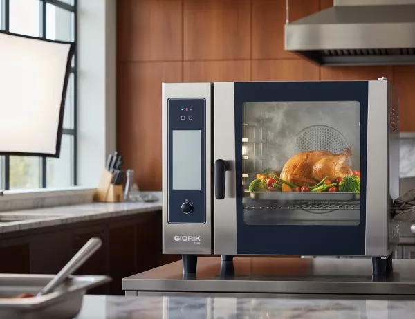 Πολυλειτουργικός επαγγελματικός φούρνος ατμού αέρα GIORIK – Made in Italy, επαγγελματικός εξοπλισμός εστίασης για ξενοδοχεία, catering και εστιατόρια. Επένδυση με κορυφαία απόδοση, eco‑friendly λειτουργία και εξοικονόμηση ενέργειας.